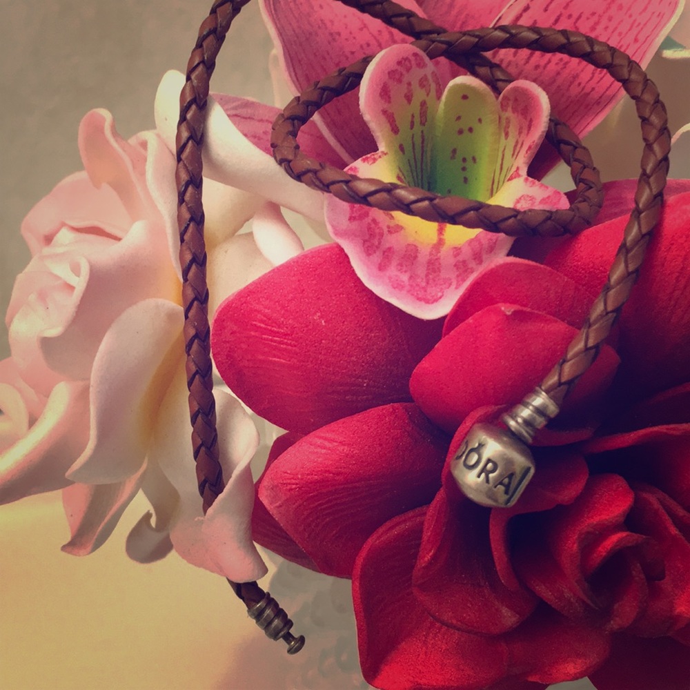 Braided leather bracelet
